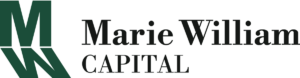 Dark green version of the logo wordmark for Marie William Capital