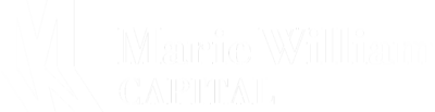 White version of the logo wordmark for Marie William Capital